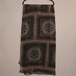 Women's Brown Patterned Sheer Scarf